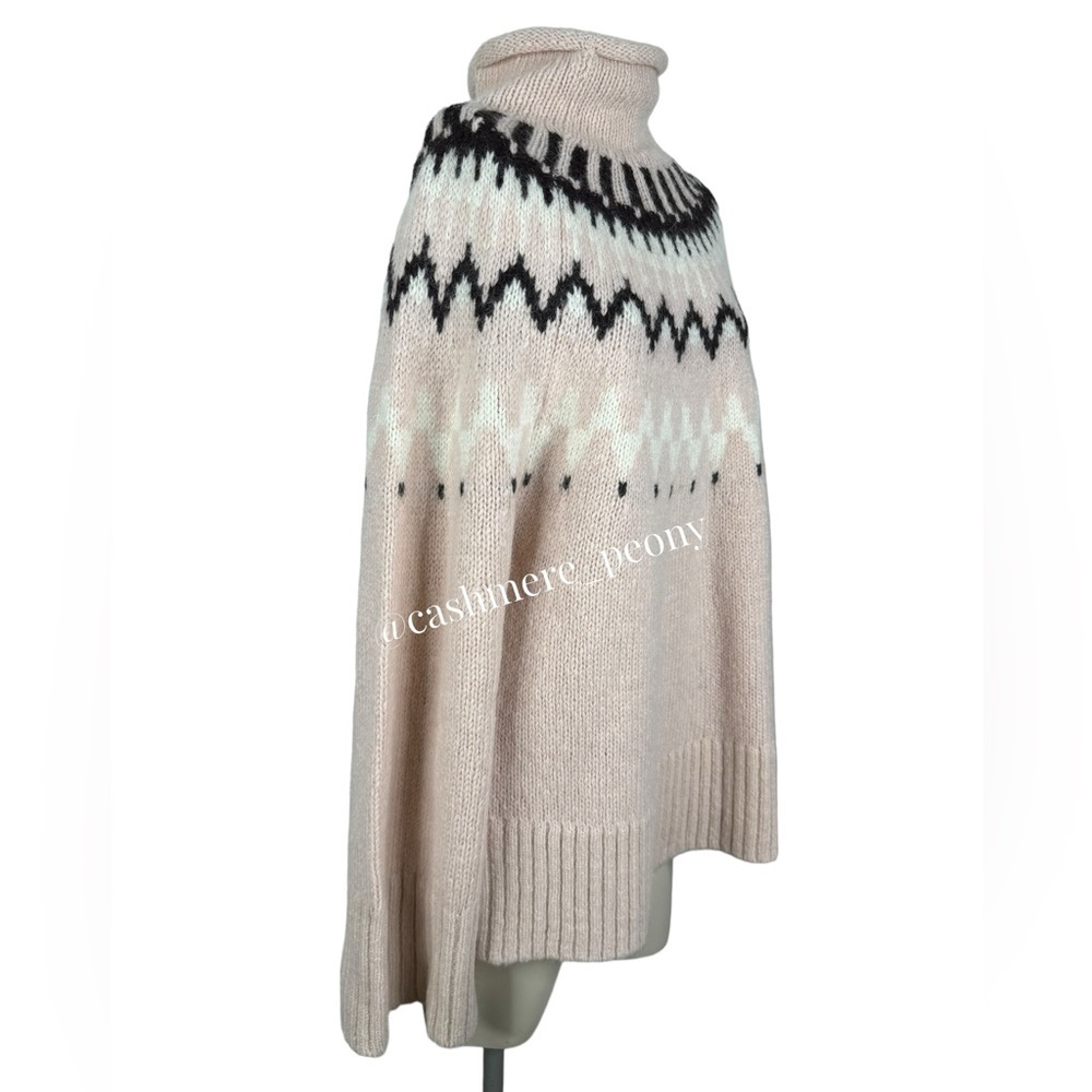A.L.C. Pink Ruby Fair Isle Turtleneck Oversized Sweater - Picture 4 of 14